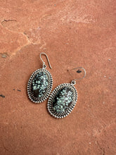 Load image into Gallery viewer, Handmade New Lander Turquoise and Sterling Silver Dangles 1