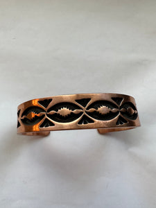 Mens Navajo Copper Bracelet Cuff Signed J. Tahe