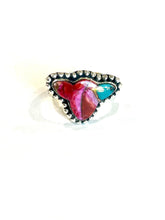 Load image into Gallery viewer, Beautiful Handmade Pink Dream Mojave And Sterling Silver Adjustable  Cow Head Ring