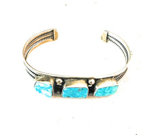 Load image into Gallery viewer, Navajo Sterling Silver &amp; Turquoise Cuff Bracelet