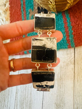 Load image into Gallery viewer, *AUTHENTIC* Navajo White Buffalo &amp; Sterling Silver Link Bracelet