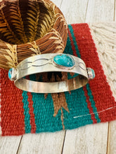 Load image into Gallery viewer, Navajo Turquoise &amp; Sterling Silver Bangle Bracelet