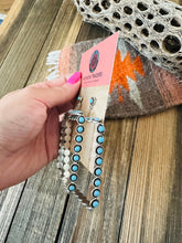 Load image into Gallery viewer, Zuni Sterling Silver &amp; Turquoise Snake Eye Rectangle Earrings