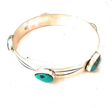 Load image into Gallery viewer, Navajo Turquoise &amp; Sterling Silver Bangle Bracelet