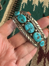 Load image into Gallery viewer, Navajo Old Pawn Natural Kingman Turquoise &amp; Sterling Silver Cuff Bracelet