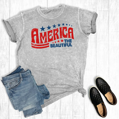Tee - July 4th America the Beautiful Mineral Wash