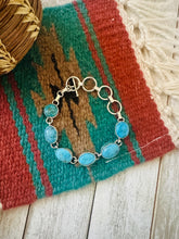 Load image into Gallery viewer, Navajo Turquoise &amp; Sterling Silver Link Bracelet