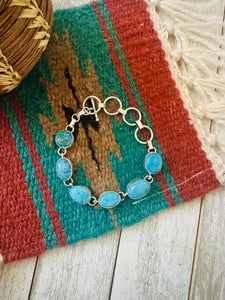 Navajo Turquoise & Sterling Silver Link Bracelet