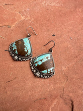 Load image into Gallery viewer, Handmade Number 8 Turquoise &amp; Sterling Silver Hook Dangle Earrings STYLE 1