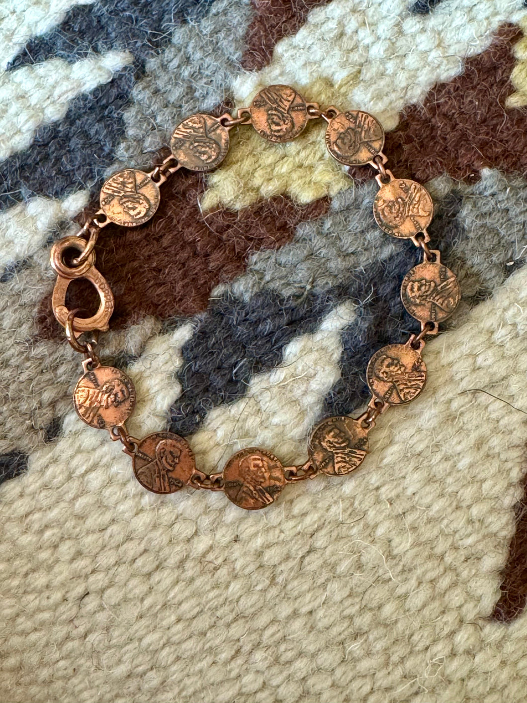 Vintage Handmade Copper Link Bracelet