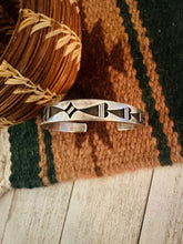 Load image into Gallery viewer, Vintage Old Pawn Navajo Hand Stamped Sterling Silver Cuff Bracelet