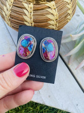 Load image into Gallery viewer, *AUTHENTIC* Navajo Pink Dream Mohave &amp; Sterling Silver Post Earrings By Wydell Billie (Copy)