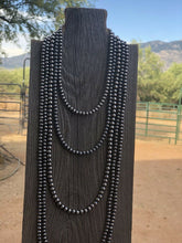 Load image into Gallery viewer, 6mm Sterling Silver Navajo Pearl Style Beaded Necklace