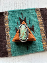 Load image into Gallery viewer, Gorgeous Navajo Sterling Silver &amp; Turquoise Adjustable Ring Signed LK