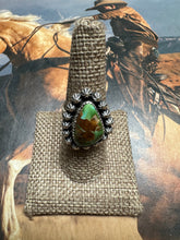 Load image into Gallery viewer, Beautiful Handmade Sonoran Turquoise And Sterling Silver Adjustable Single Stone Ring MULTI