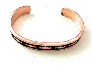 Navajo Hand Stamped Copper Cuff Bracelet