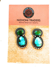 Load image into Gallery viewer, *AUTHENTIC* Navajo Sterling Silver &amp; Sonoran Gold Turquoise Dangle Earrings