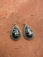 Load image into Gallery viewer, Handmade New Lander Turquoise and Sterling Silver Dangles 2