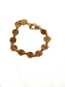 Vintage Handmade Copper Link Bracelet