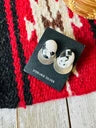Load image into Gallery viewer, Handcrafted White Buffalo &amp; Sterling Silver Post Earrings