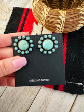 Load image into Gallery viewer, Navajo Sterling Silver &amp; Turquoise Cluster Post Earrings