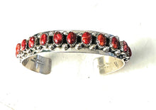 Load image into Gallery viewer, *Authentic* Navajo Red Spiny &amp; Sterling Silver Cuff Bracelet by Darlene Begay