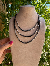 Load image into Gallery viewer, *AUTHENTIC* Navajo Pearl Sterling Silver &amp; Black Onyx Beaded Necklace