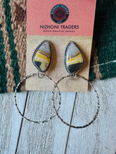 Load image into Gallery viewer, SALE *AUTHENTIC* Navajo Bumblebee Jasper Sterling Silver Hoop Earrings Signed