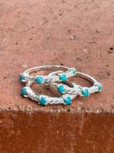 Load image into Gallery viewer, Handmade Sterling Silver Turquoise and CZ Eternity Band