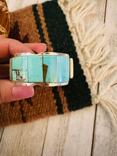 Load image into Gallery viewer, Navajo Number 8 Turquoise &amp; Sterling Silver Inlay Cuff Bracelet