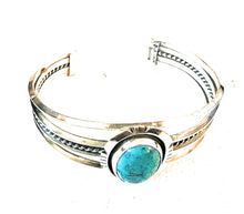 Load image into Gallery viewer, Navajo Sterling Silver &amp; Turquoise Cuff Bracelet