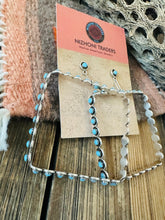 Load image into Gallery viewer, Zuni Sterling Silver &amp; Turquoise Snake Eye Rectangle Earrings