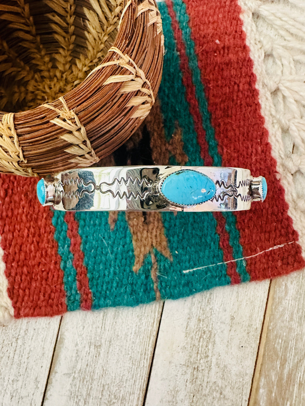 Navajo Turquoise & Sterling Silver Bangle Bracelet