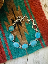 Load image into Gallery viewer, Navajo Turquoise &amp; Sterling Silver Link Bracelet