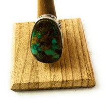 Load image into Gallery viewer, *AUTHENTIC* Navajo Royston Turquoise &amp; Sterling Silver Adjustable Ring by Russell Sam