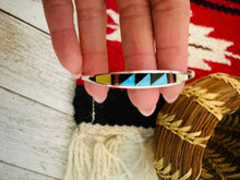 Load image into Gallery viewer, Zuni Sterling Silver &amp; Multi Stone Inlay Cuff Bracelet