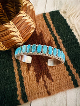 Load image into Gallery viewer, Navajo Kingman Turquoise &amp; Sterling Silver Cuff Bracelet