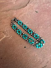 Load image into Gallery viewer, COWGIRL UP Handmade Sterling Silver &amp; Turquoise Beaded Bracelet