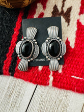 Load image into Gallery viewer, *AUTHENTIC* Navajo Onyx &amp; Sterling Silver Post Earrings