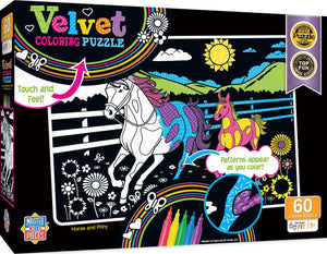 Velvet Coloring - Horse & Pony 60 Piece Puzzle