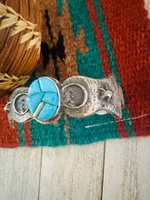 Load image into Gallery viewer, Navajo Turquoise &amp; Sterling Silver Inlay Cuff Bracelet