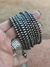 Load image into Gallery viewer, Navajo Sterling Silver Pearl Beaded Wrap Bracelet