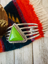 Load image into Gallery viewer, Navajo Gaspeite &amp; Sterling Silver Cuff Bracelet