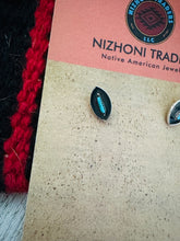 Load image into Gallery viewer, Zuni Turquoise &amp; Sterling Silver Shadowbox Stud Earrings