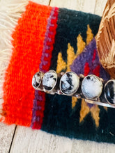 Load image into Gallery viewer, *AUTHENTIC* Navajo Sterling Silver &amp; White Buffalo Cuff Bracelet (Copy)