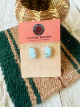 Load image into Gallery viewer, Navajo Turquoise &amp; Sterling Silver Post Earrings Signed