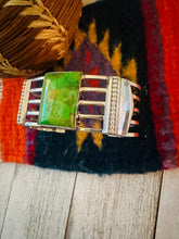 Load image into Gallery viewer, Navajo Gaspeite &amp; Sterling Silver Cuff Bracelet