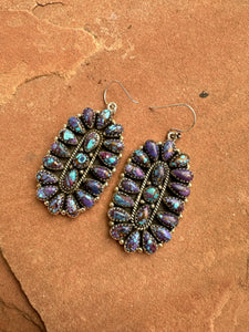 Handmade Purple Dream Mojave and Sterling Silver Statement Dangles