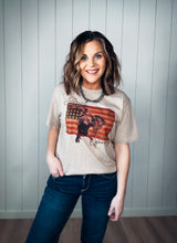 Load image into Gallery viewer, SALE ARIAT Womens Flag Rodeo Quincy Tee (Gold)