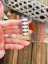Load image into Gallery viewer, Navajo Mother of Pearl &amp; Sterling Silver Ring Size 8 by Jacqueline Silver